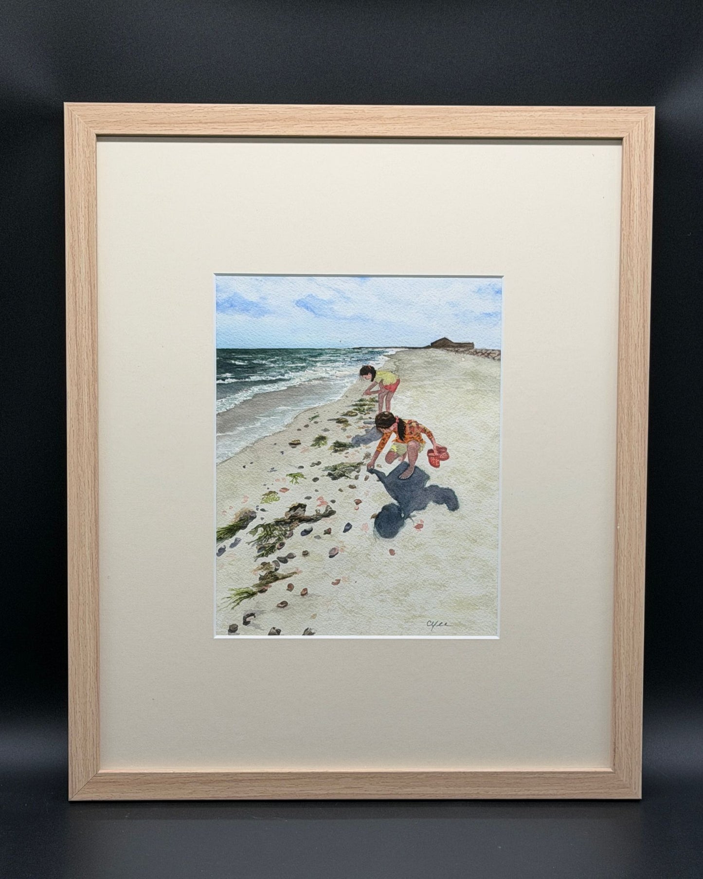 Searching for Jingles | Cape Cod Beach Watercolor Painting