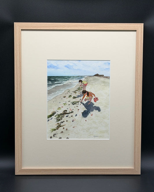 Searching for Jingles | Cape Cod Beach Watercolor Painting